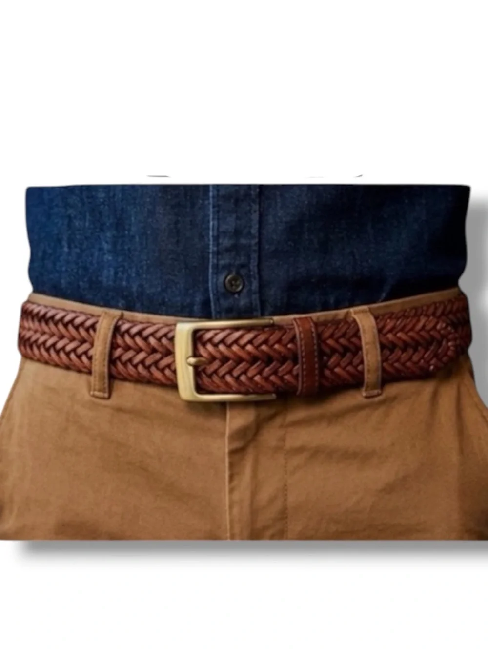 Classic and Chic Dockers Leather Belt Brown Incredible Braided Size 42/105 EUC